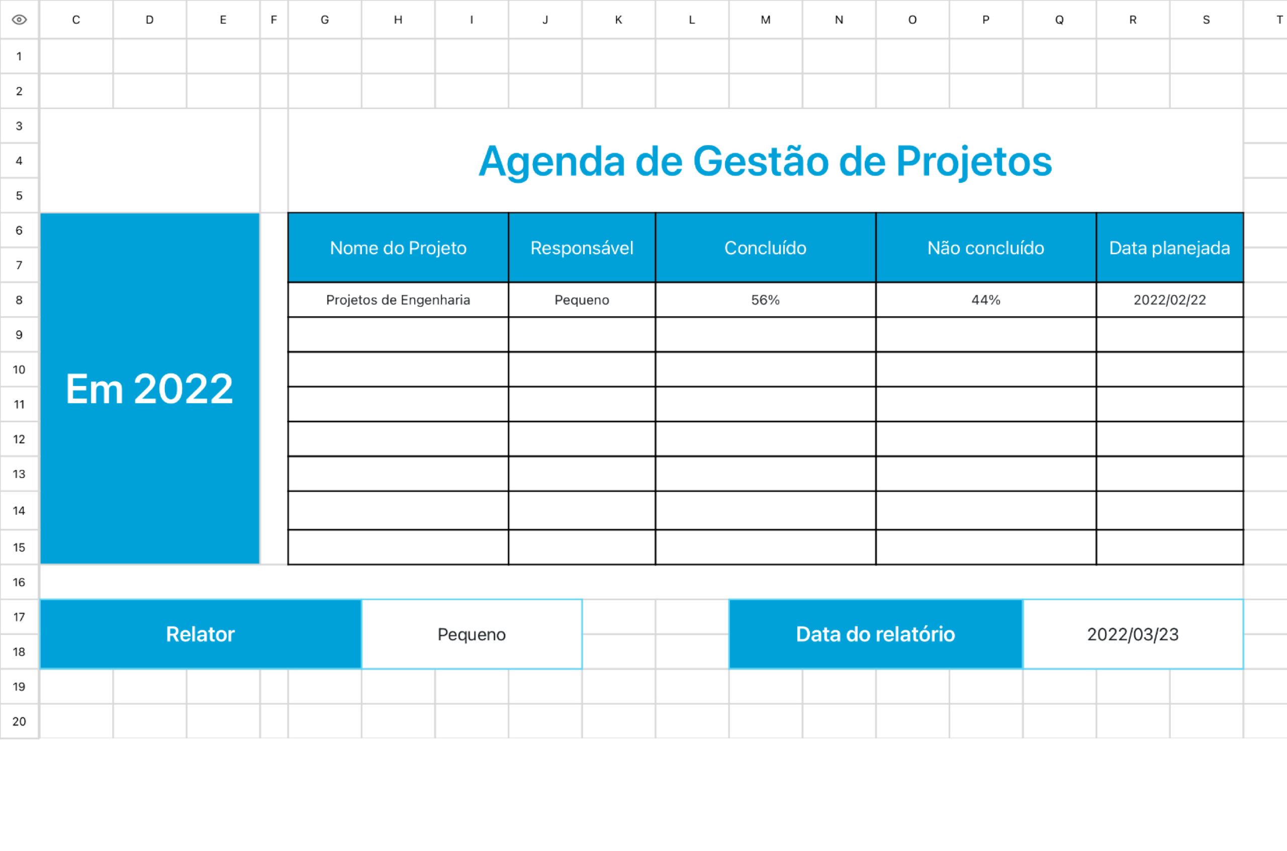 Agenda de Gestão de Projetos